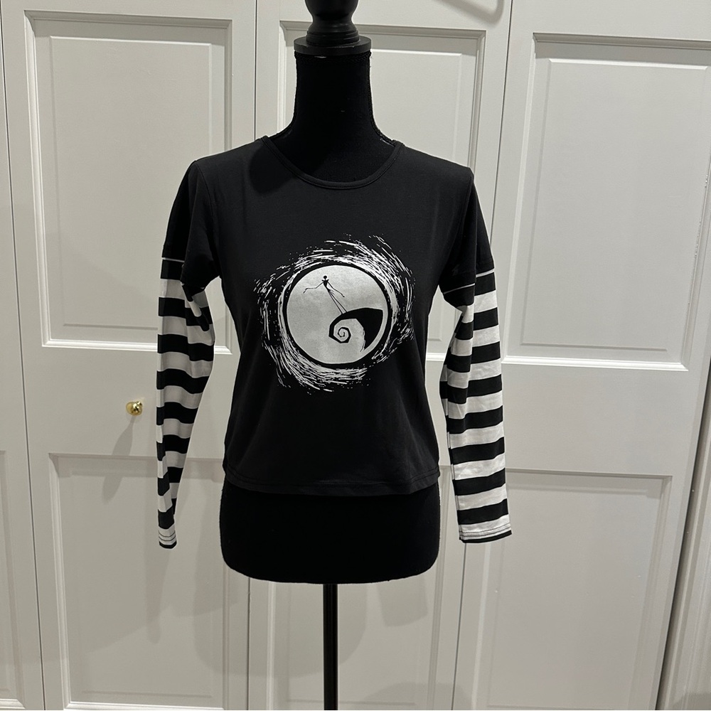 Cakeworthy Nightmare Before Christmas Striped Sleeve Shirt